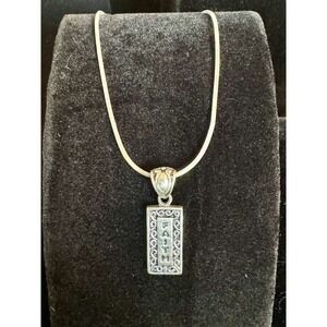 Alexa's Angels Pendant Necklace Many Hearts Faith Silver Tone Chain Scroll Rare